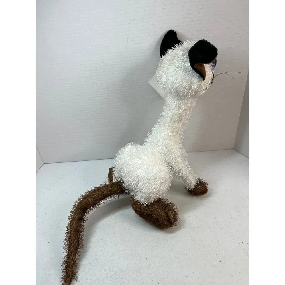Carlton Cards Whiskers Ching Siamese Cat Plush Toy Blue Eyes Long Neck 16